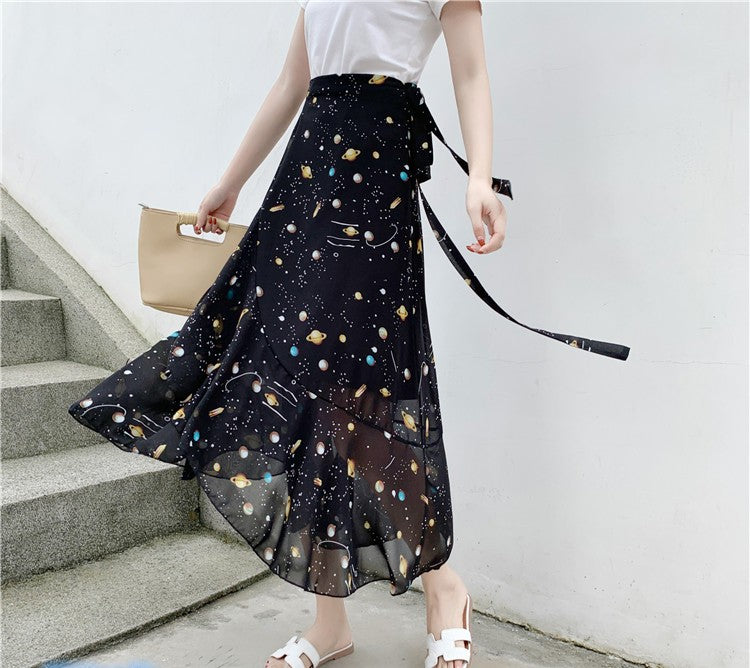 Skirt Wrapped, 1 pcs skirt Chiffon Floral