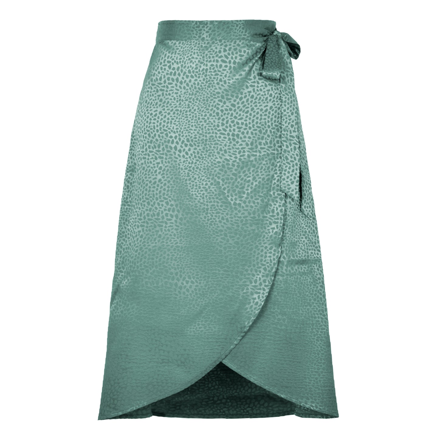 Leopard Satin Wrapped skirt one piece to wrap up