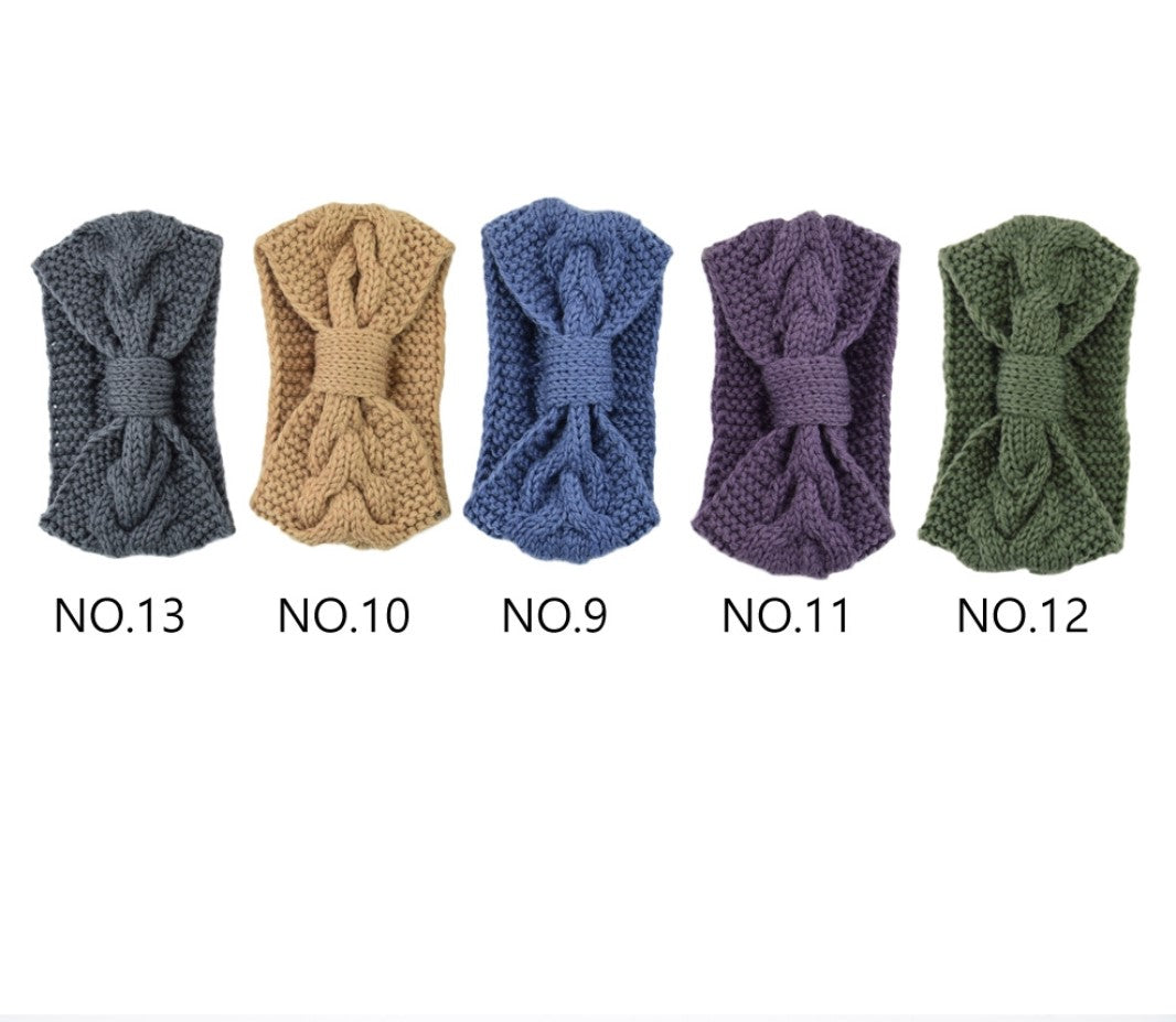 Knitted Braids Wide Headband Head Wrap Elastic Wool Ear Hairband Turban Knotted 1