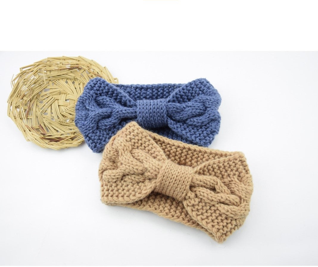 Knitted Braids Wide Headband Head Wrap Elastic Wool Ear Hairband Turban Knotted 1