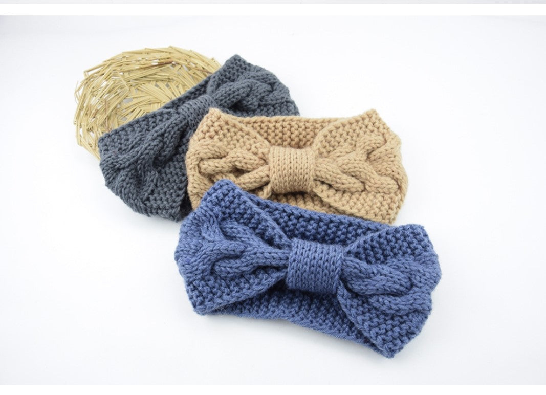 Knitted Braids Wide Headband Head Wrap Elastic Wool Ear Hairband Turban Knotted 1
