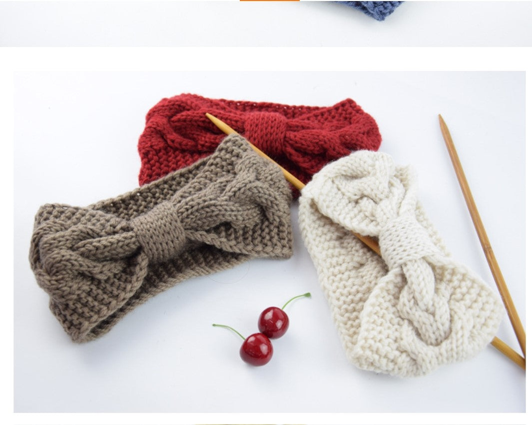 Knitted Braids Wide Headband Head Wrap Elastic Wool Ear Hairband Turban Knotted 1