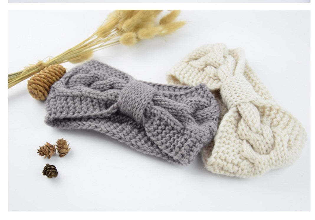 Knitted Braids Wide Headband Head Wrap Elastic Wool Ear Hairband Turban Knotted 1