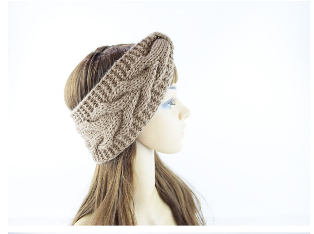 Knitted Braids Wide Headband Head Wrap Elastic Wool Ear Hairband Turban Knotted 1