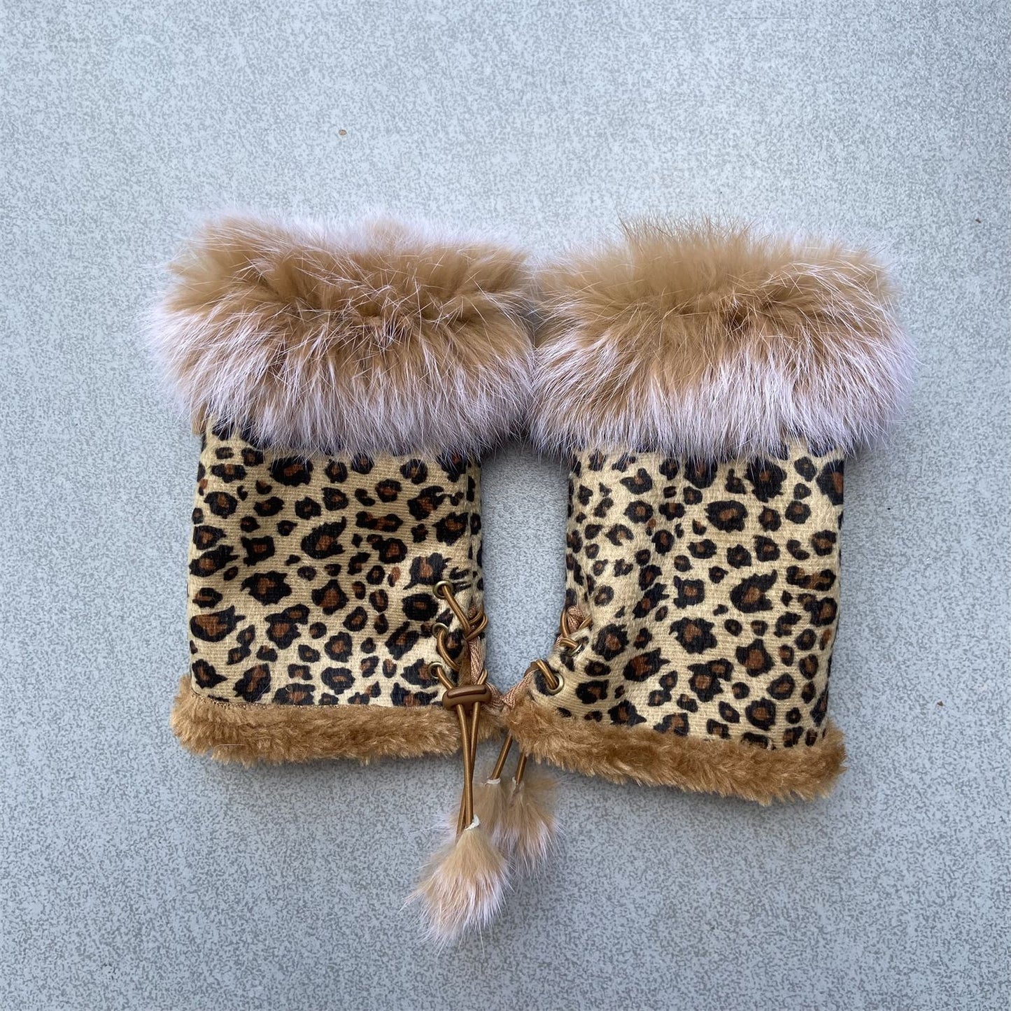Women Winter Fingerless Suede Fur Gloves Mittens Soft Warm Fleece Lined UK