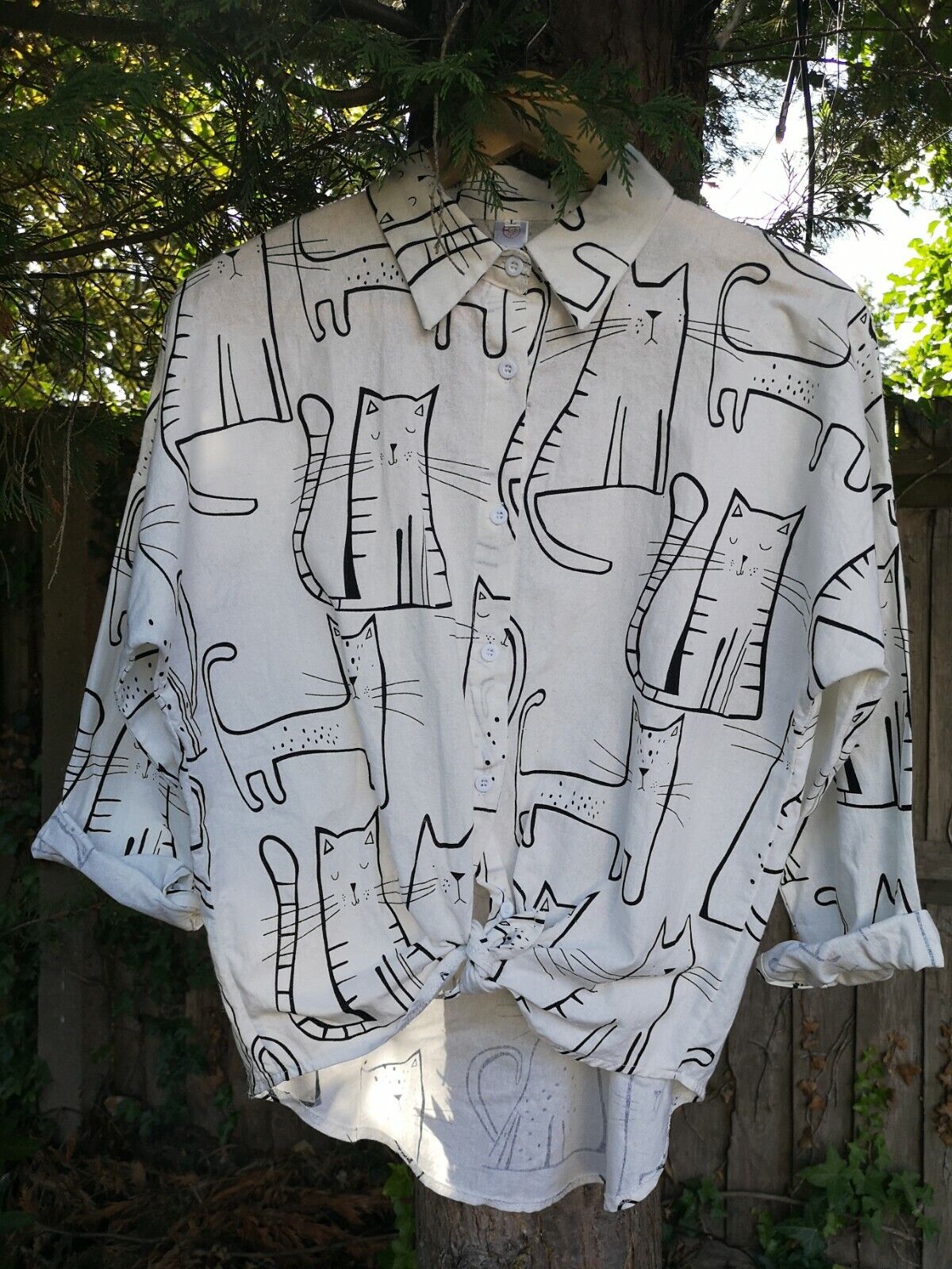 Funky Cotton Cats Print Shirt Loose Fit