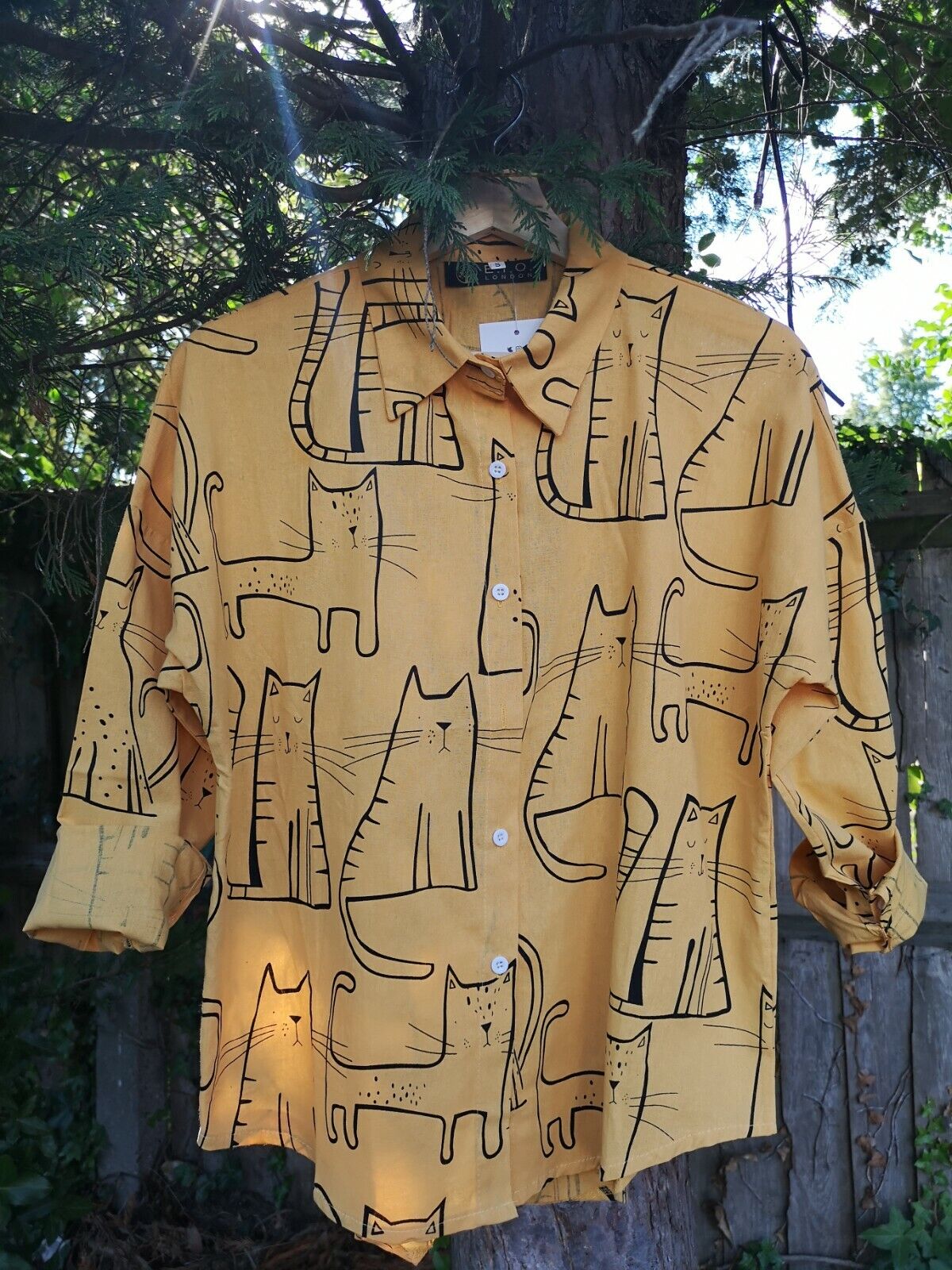 Funky Cotton Cats Print Shirt Loose Fit