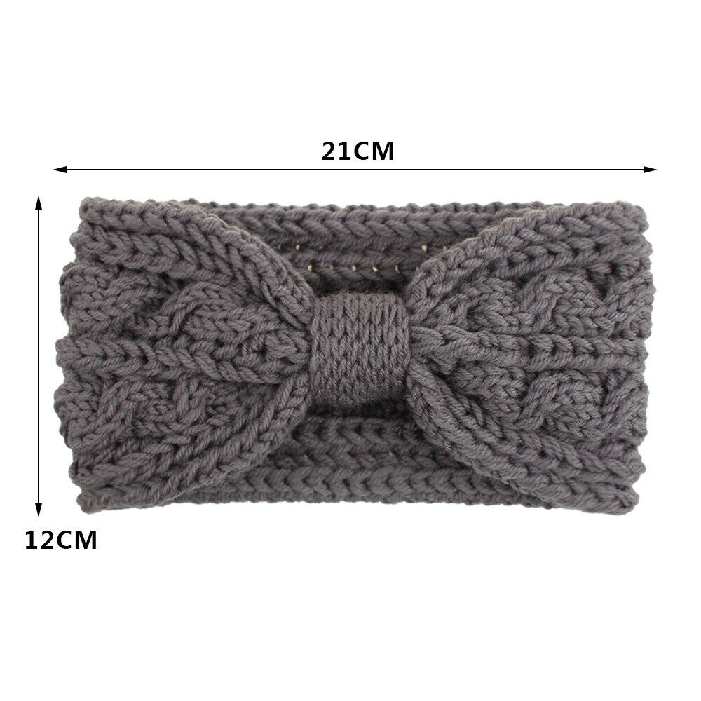 Knitted Braids Wide Headband Head Wrap Elastic Wool Ear Hairband Turban Knotted 2