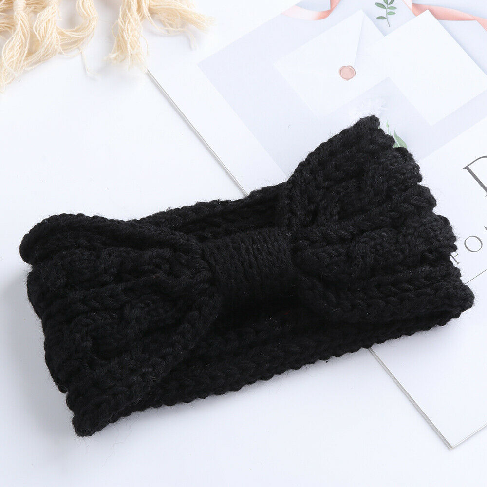 Knitted Braids Wide Headband Head Wrap Elastic Wool Ear Hairband Turban Knotted 2