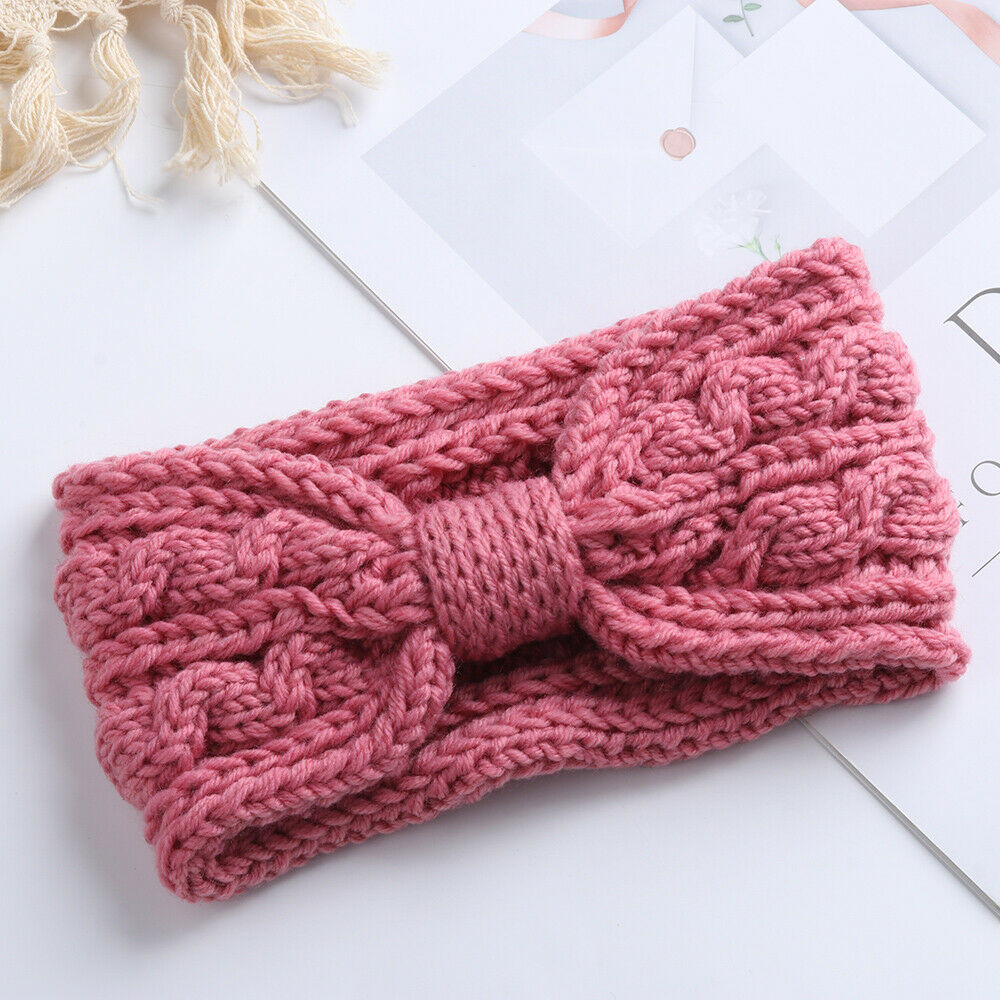 Knitted Braids Wide Headband Head Wrap Elastic Wool Ear Hairband Turban Knotted 2