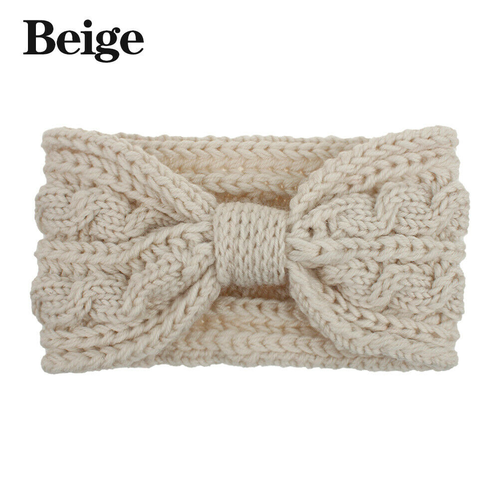 Knitted Braids Wide Headband Head Wrap Elastic Wool Ear Hairband Turban Knotted 2