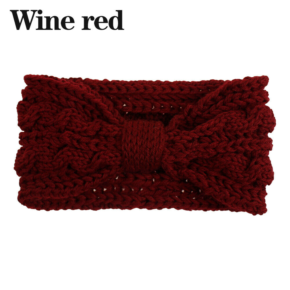 Knitted Braids Wide Headband Head Wrap Elastic Wool Ear Hairband Turban Knotted 2