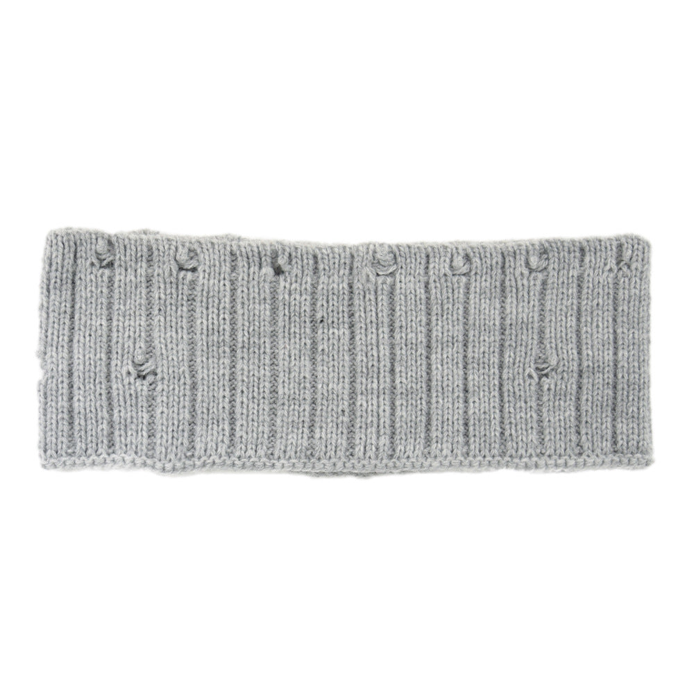 Holes Knitted Braids Wide Headband Head Wrap Elastic Wool Ear Hairband Turban 8