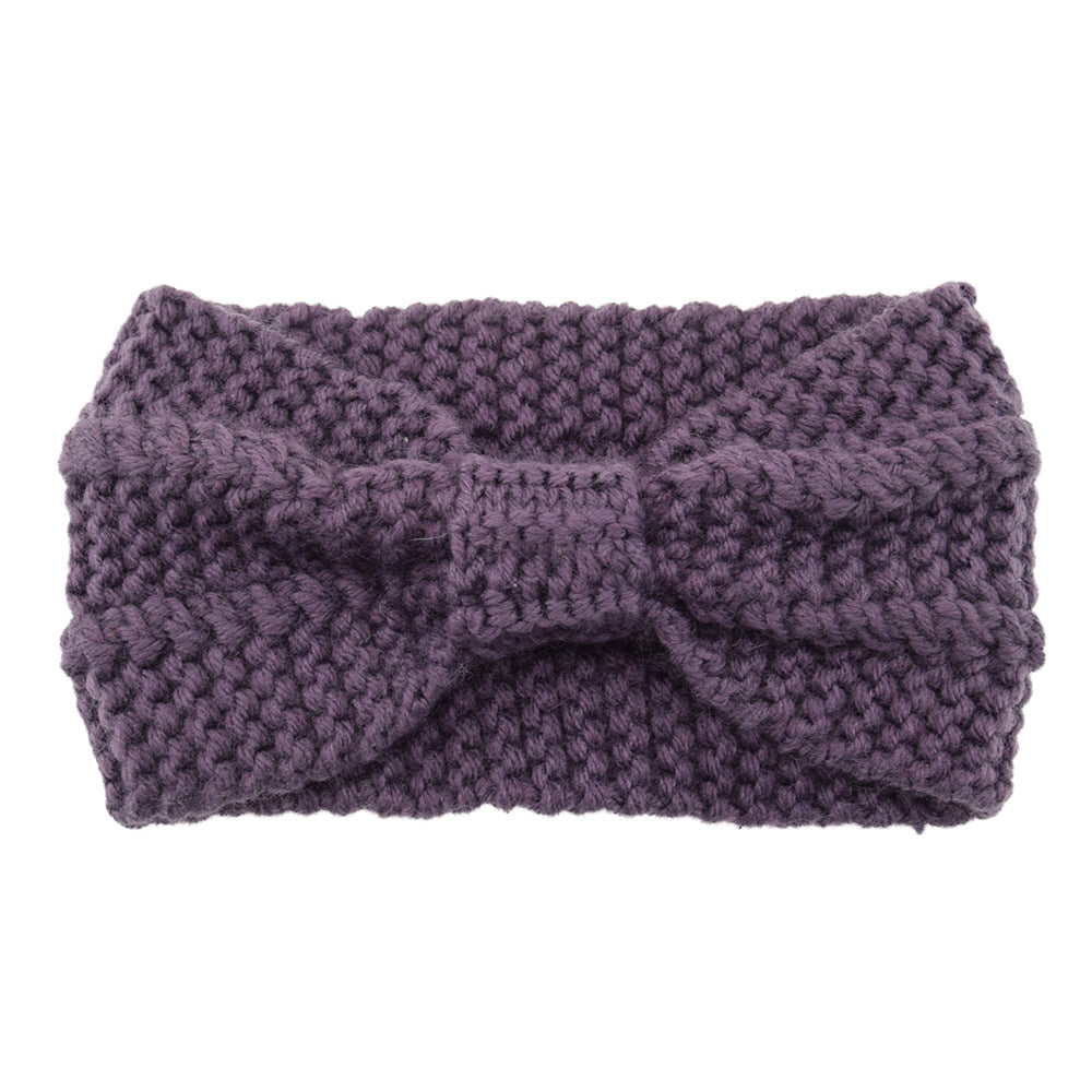Knitted Braids Wide Headband Head Wrap Elastic Wool Ear Hairband Turban Knotted Corn Lines