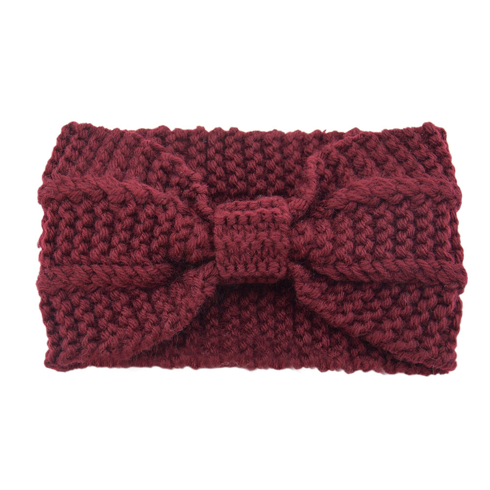 Knitted Braids Wide Headband Head Wrap Elastic Wool Ear Hairband Turban Knotted Corn Lines