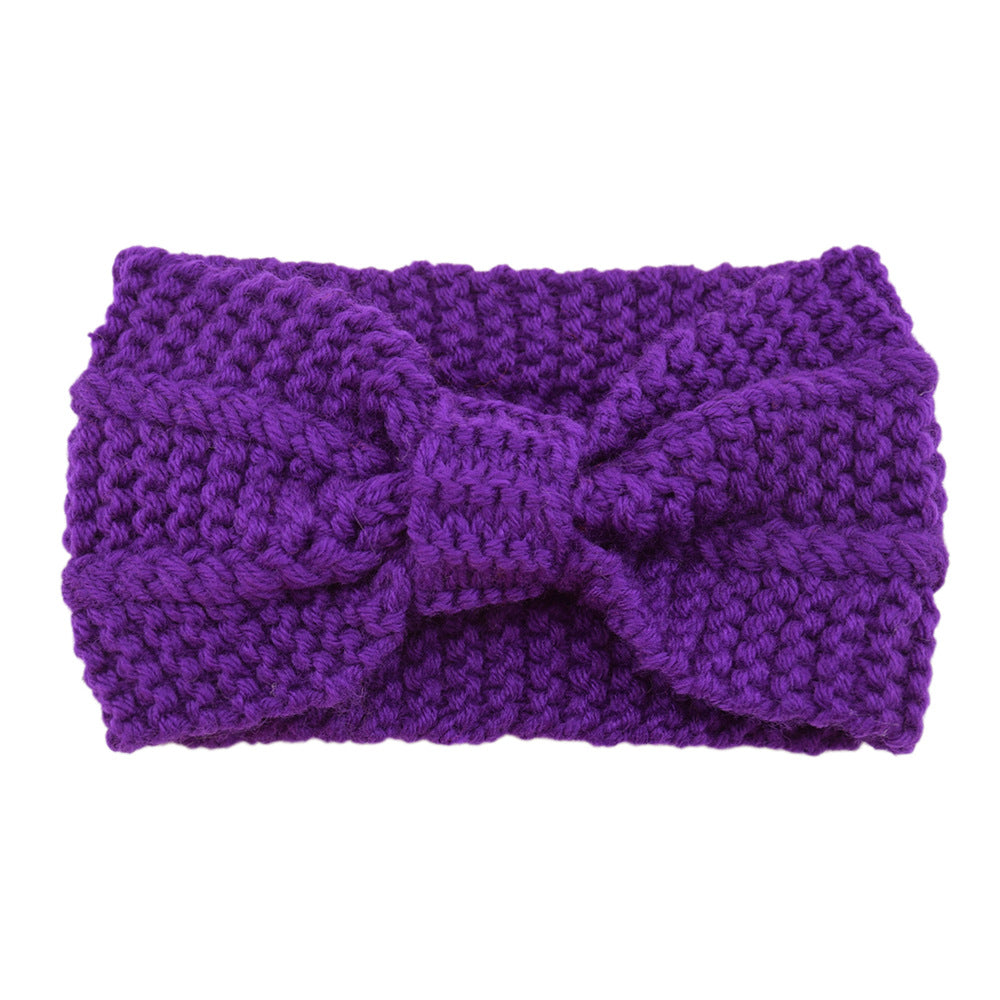 Knitted Braids Wide Headband Head Wrap Elastic Wool Ear Hairband Turban Knotted Corn Lines