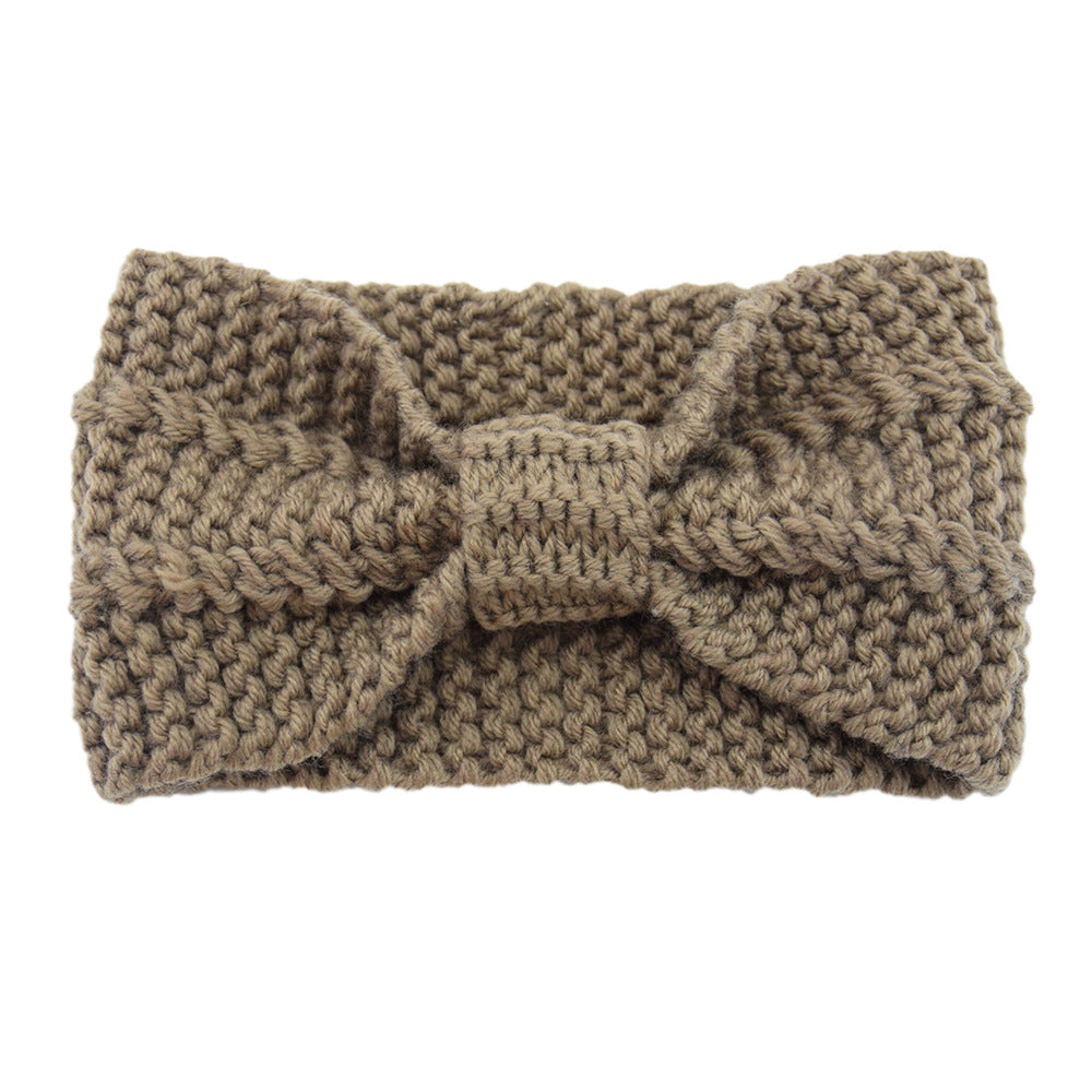 Knitted Braids Wide Headband Head Wrap Elastic Wool Ear Hairband Turban Knotted Corn Lines