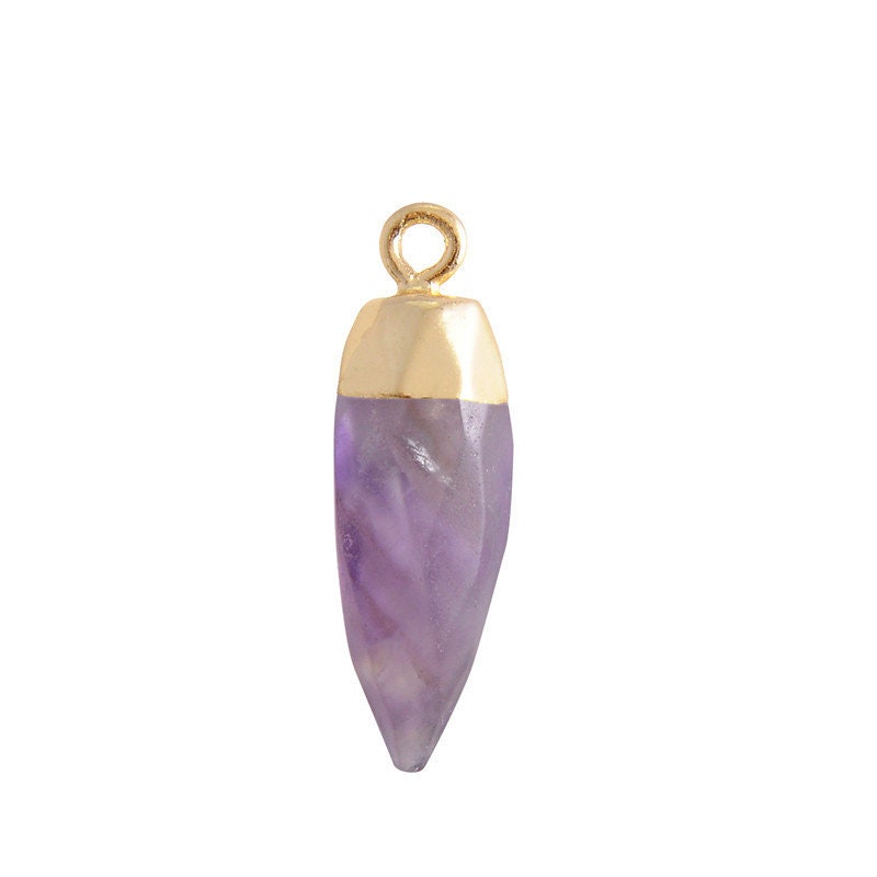 Bullet shape Natural Crystal Stone Necklace Pendant Genuine Crystal Necklace for Mens for Womens Gift Crystal Necklace