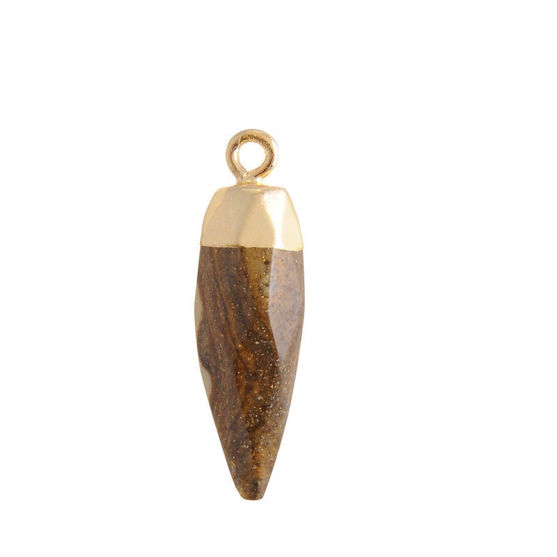 Bullet shape Natural Crystal Stone Necklace Pendant Genuine Crystal Necklace for Mens for Womens Gift Crystal Necklace