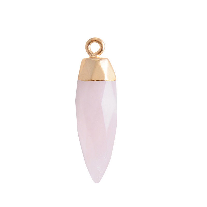 Bullet shape Natural Crystal Stone Necklace Pendant Genuine Crystal Necklace for Mens for Womens Gift Crystal Necklace