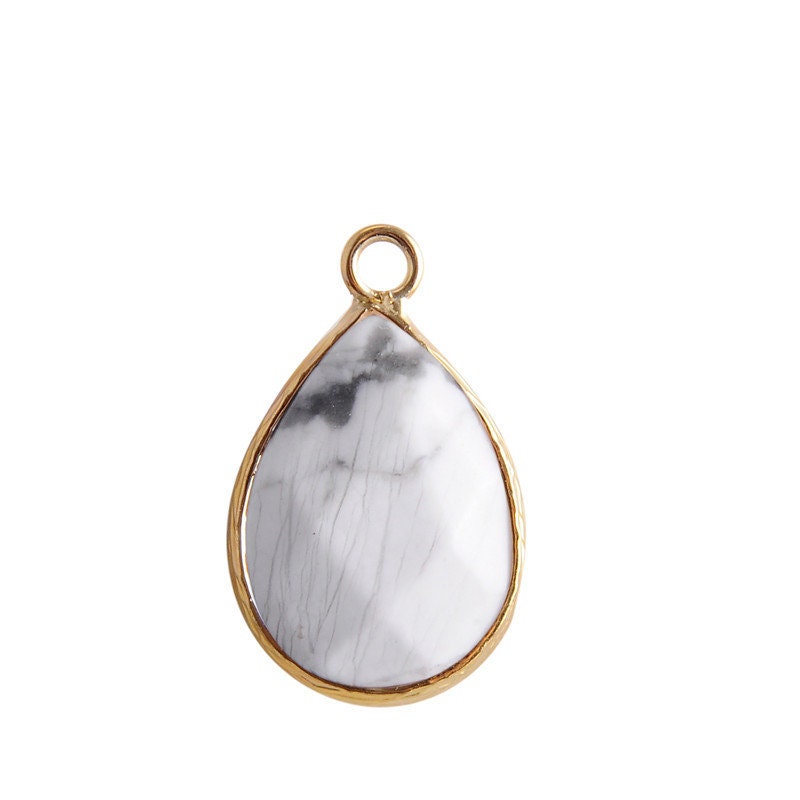Gold crystal necklaces Water drop shapes diamond cuts Turquoise Rose Quartz