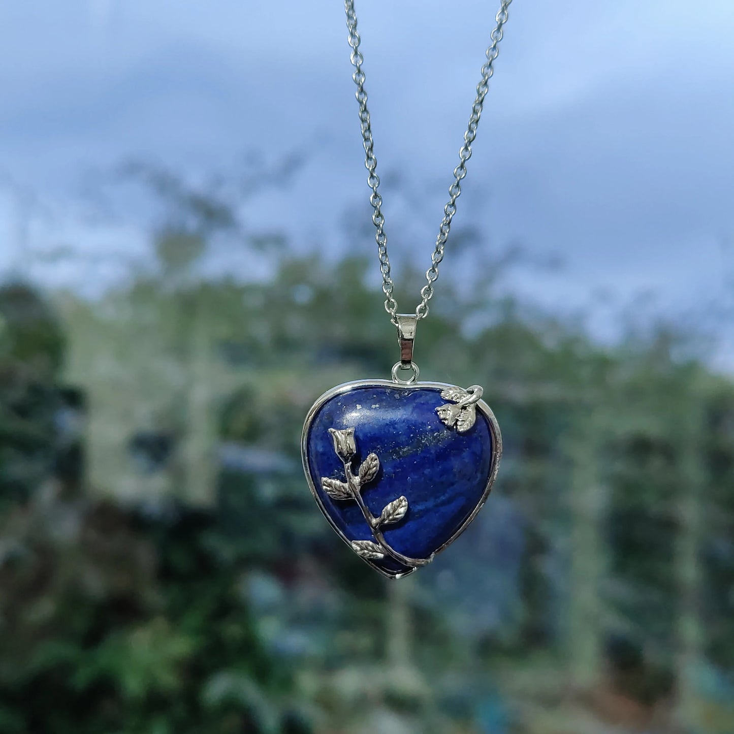 Heart Shape Natural Crystal Mounted on a rose decorative base, Sand Stone, Rose Quartz, Howlite, Amethyst, Obsidian