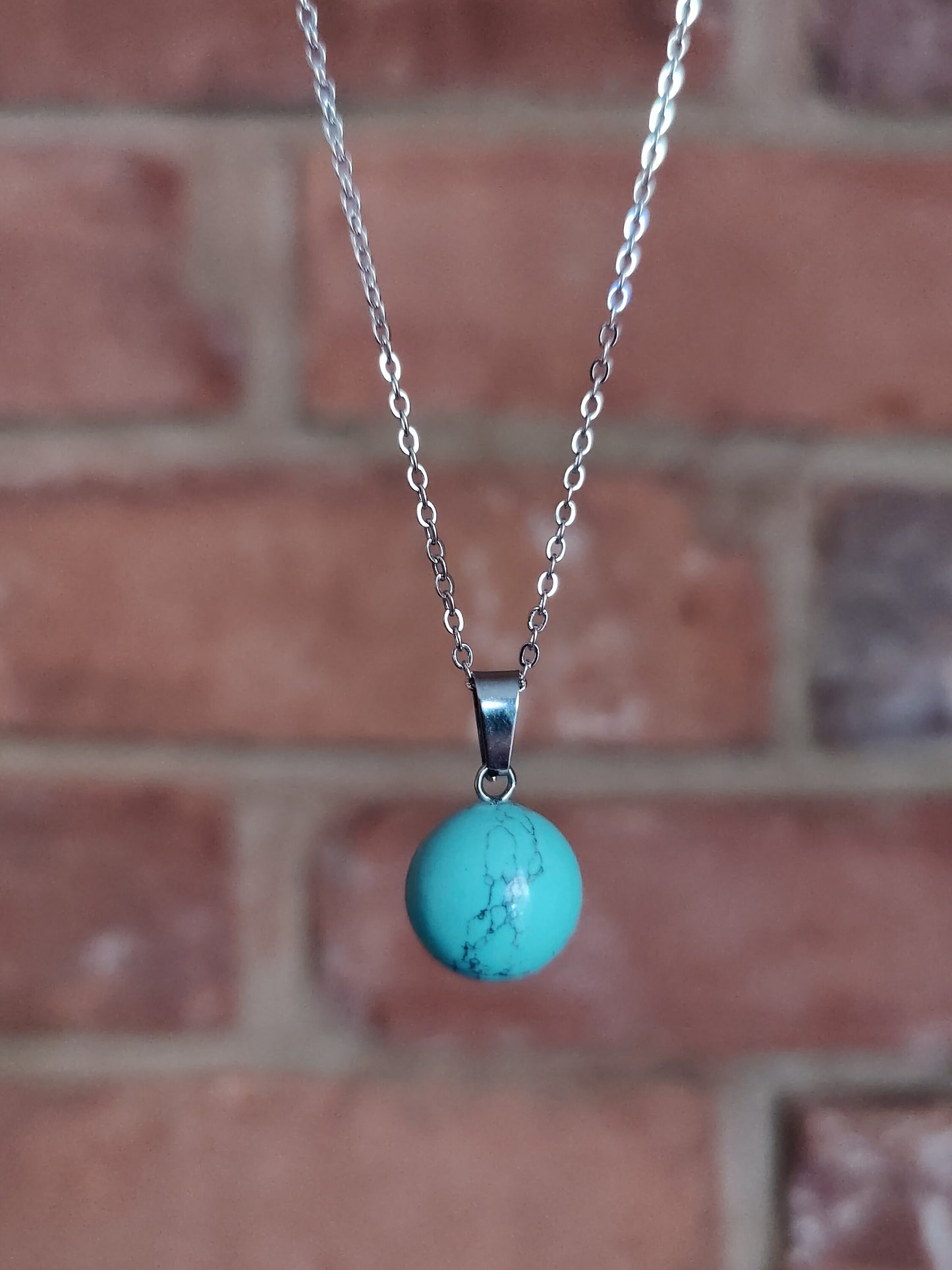 Small Sphere Natural Crystal Stone Necklace