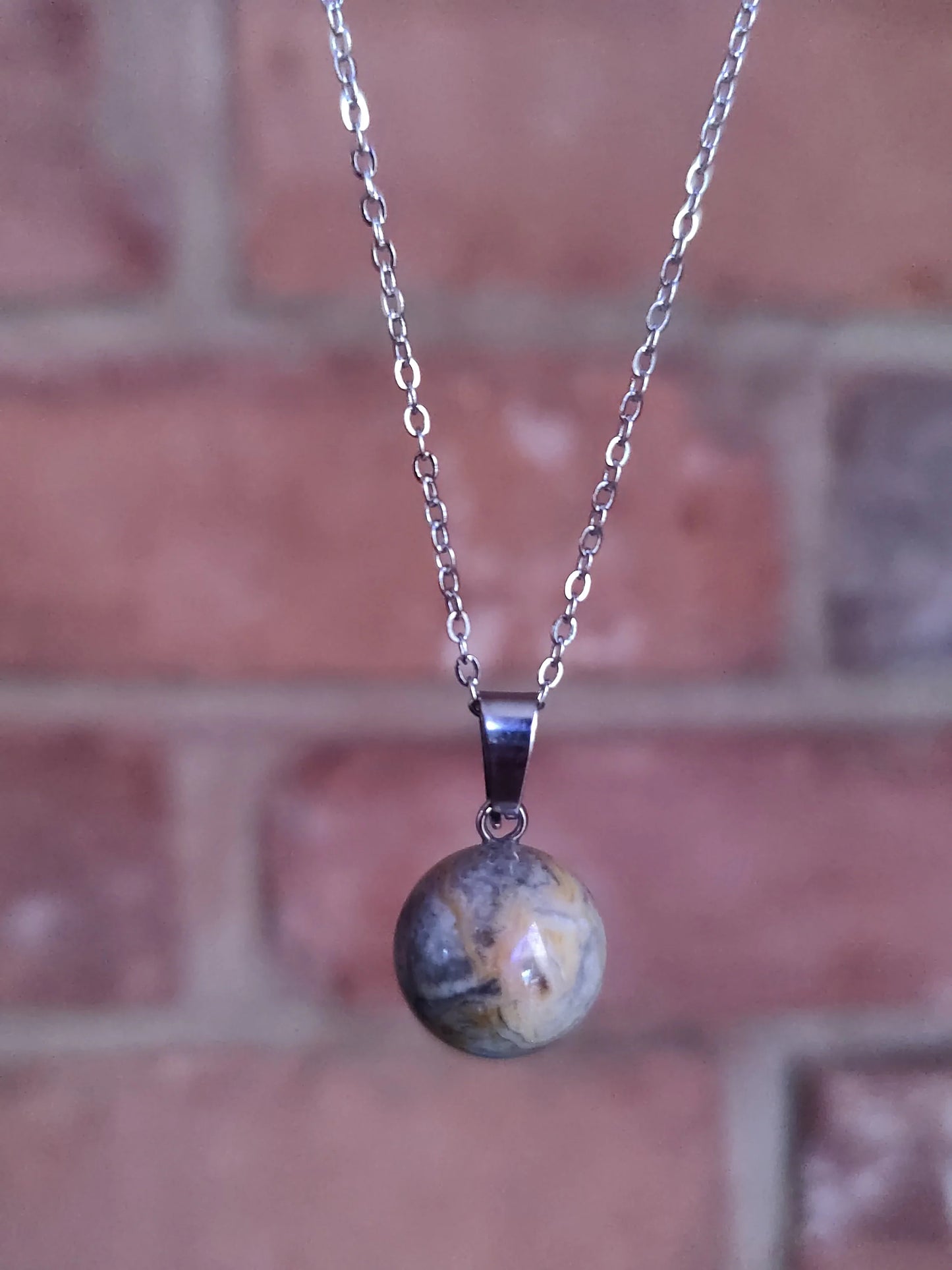 Small Sphere Natural Crystal Stone Necklace