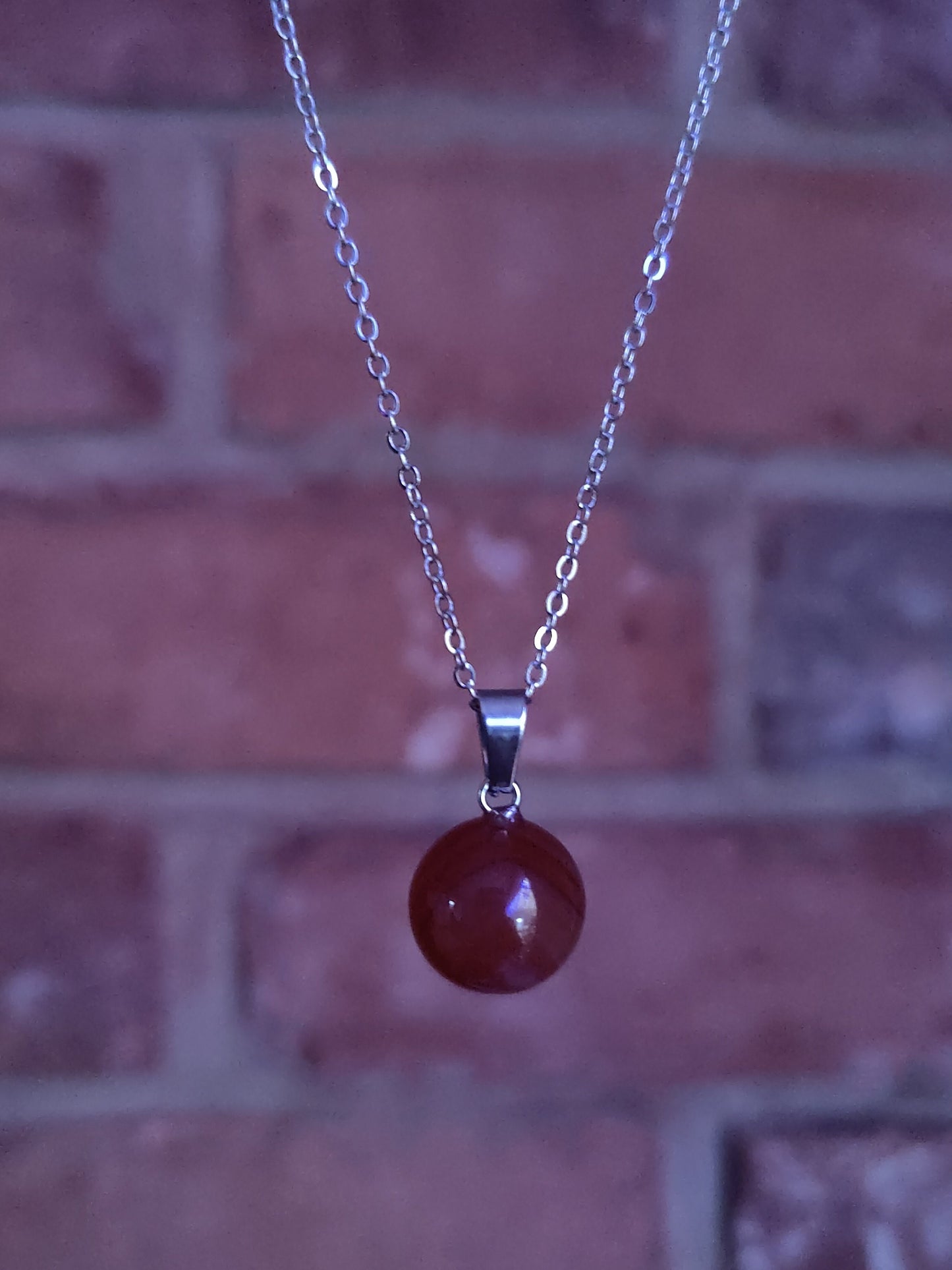 Sphere Natural crystal necklace Carnelian Aventurine Clear Quartz
