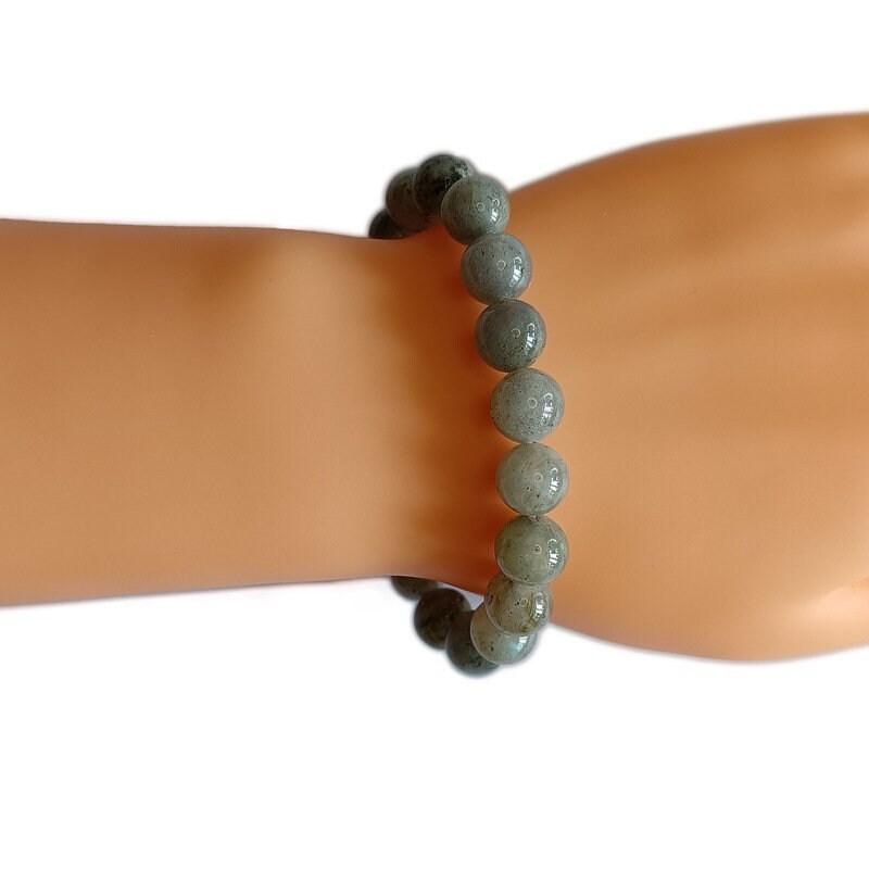 Labradorite Sphere Beaded Elastic Bracelet Natural Crystal Stone Beads Bracelets UK