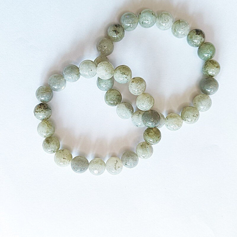 Labradorite Sphere Beaded Elastic Bracelet Natural Crystal Stone Beads Bracelets UK