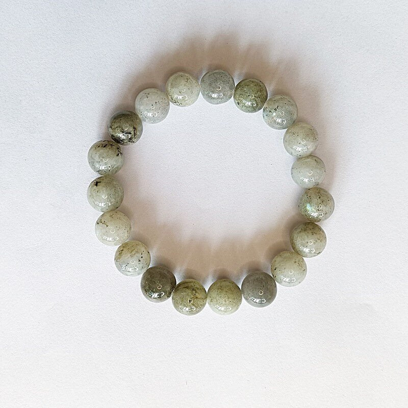 Labradorite Sphere Beaded Elastic Bracelet Natural Crystal Stone Beads Bracelets UK