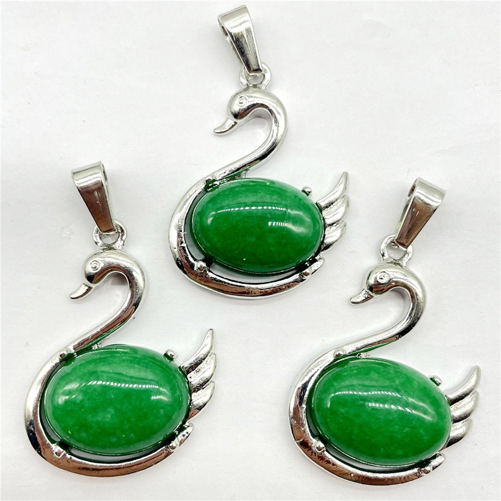 Healing Crystal Natural Stone Necklaces Cute Funky Swan Crystal Necklace Pendants