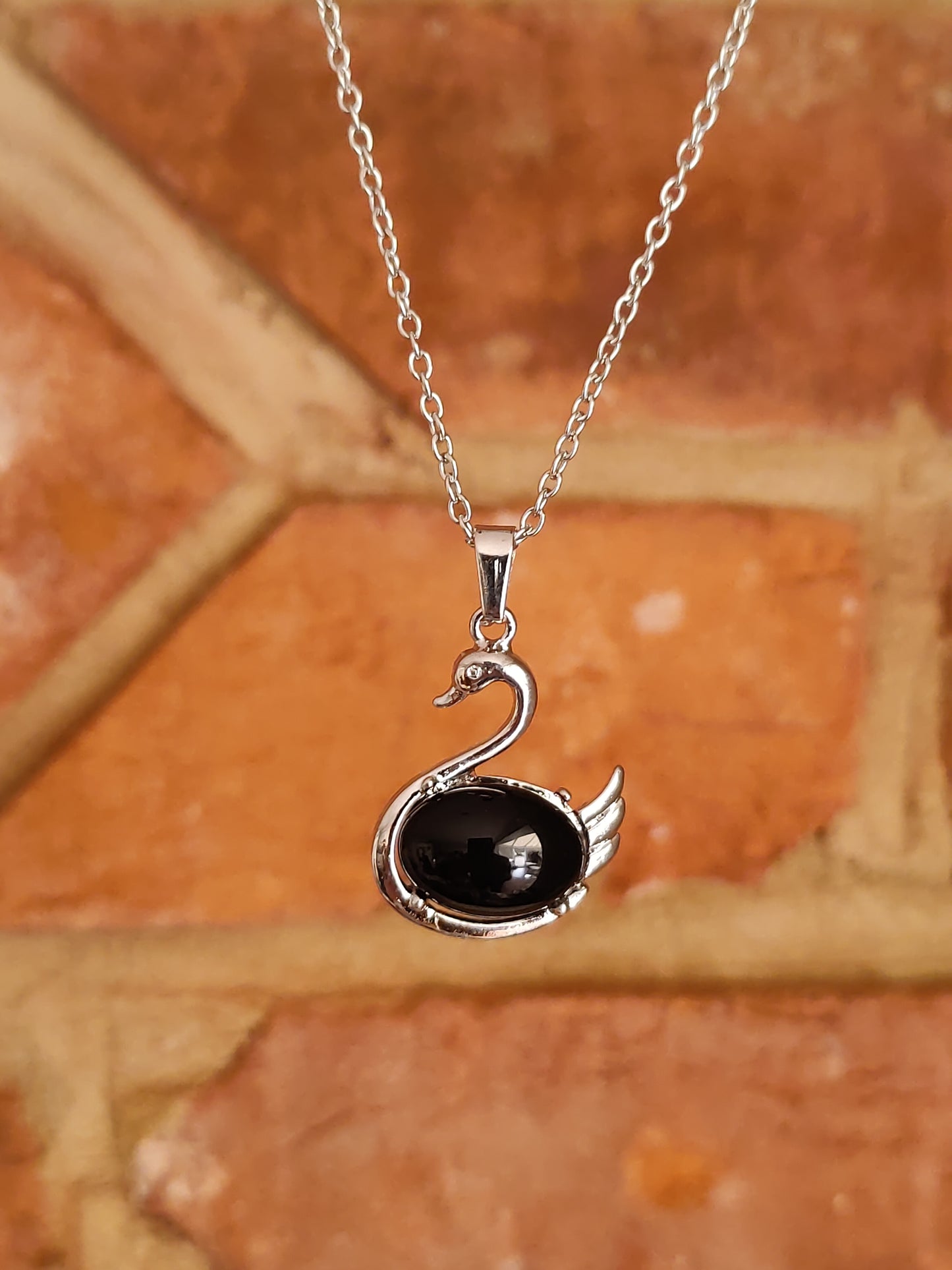 Healing Crystal Natural Stone Necklaces Cute Funky Swan Crystal Necklace Pendants