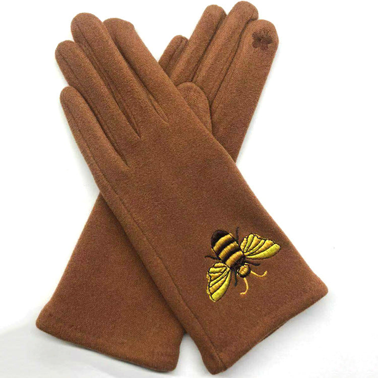 Bee Women Ladies Winter Gloves Touch Screen Fleece Warm Soft Fur Lined Thermal