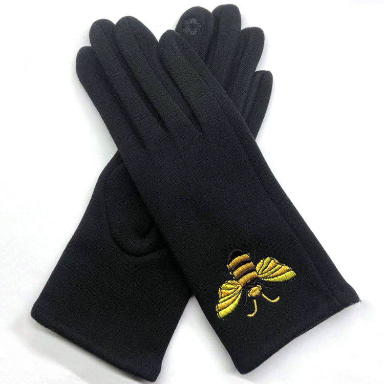 Bee Women Ladies Winter Gloves Touch Screen Fleece Warm Soft Fur Lined Thermal