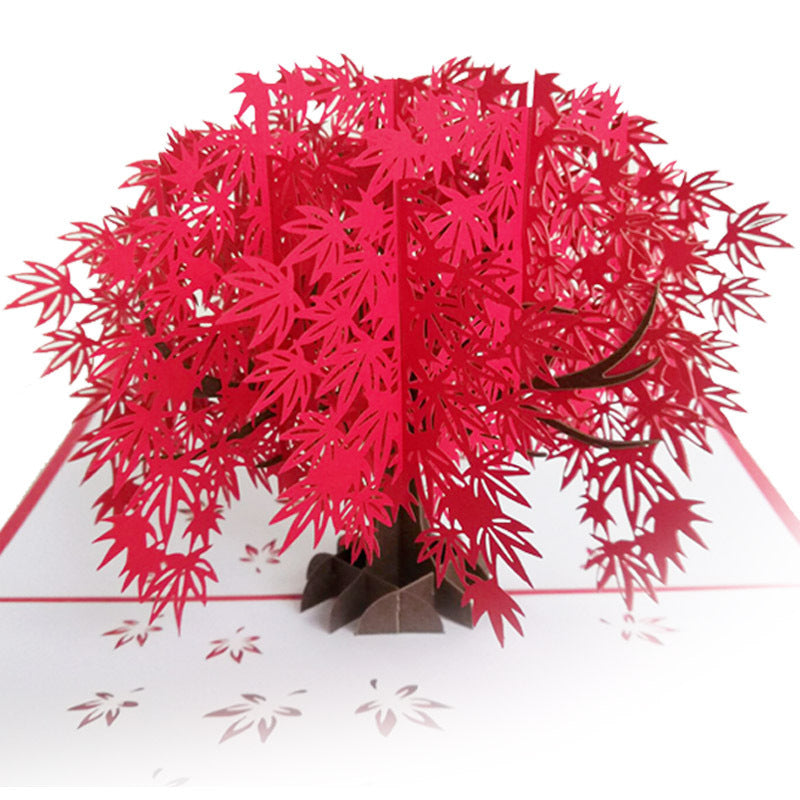 3D Pop Up Cards Birthday Handcraft Anniversary Gift Valentine's Day Maple Tree Card