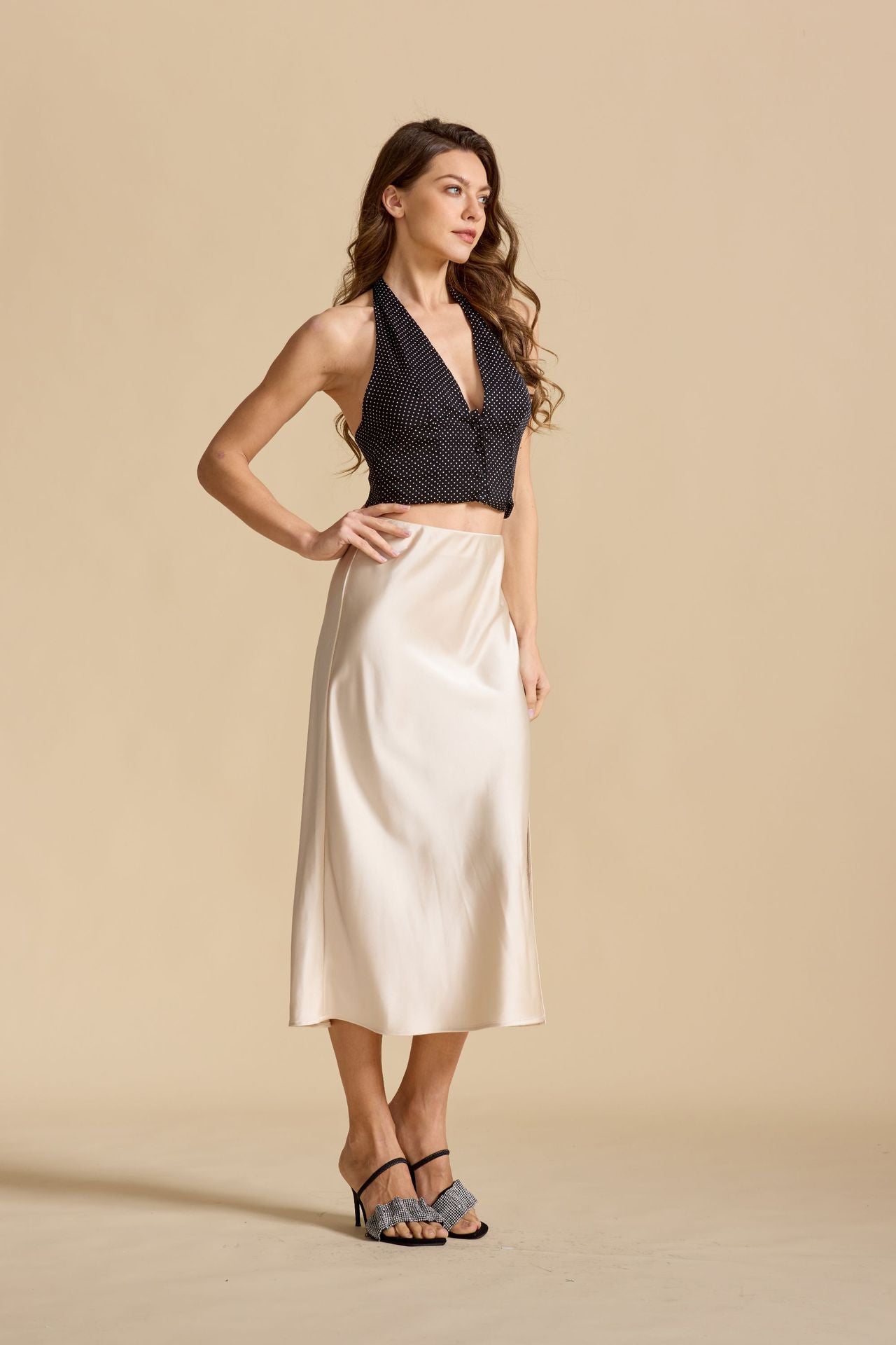Skirt Satin Split front