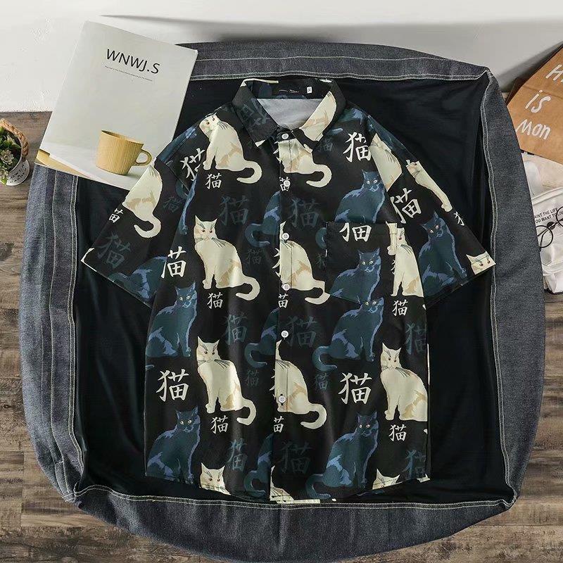 Short Sleeves Chic Funky Cartoon Prints CHIFFON Shirt BLOUSE Soft