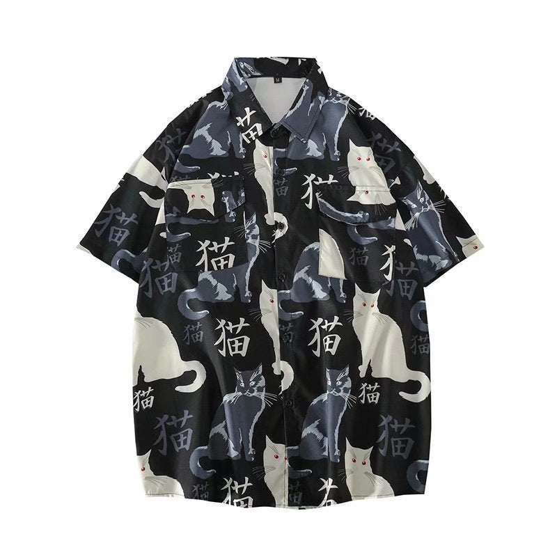 Short Sleeves Chic Funky Cartoon Prints CHIFFON Shirt BLOUSE Soft