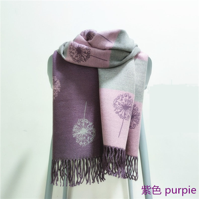 Dandelion Reversible Scarf Soft Touch Viscose 2 Tones Contrast Colors Shawls