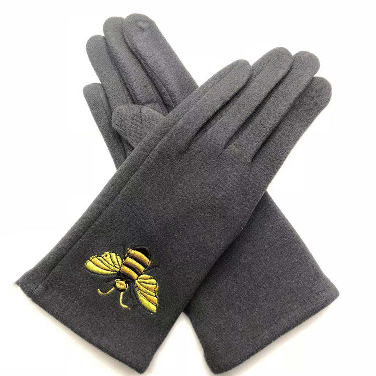 Bee Women Ladies Winter Gloves Touch Screen Fleece Warm Soft Fur Lined Thermal