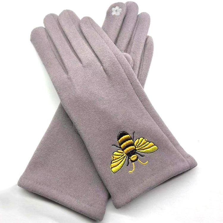 Bee Women Ladies Winter Gloves Touch Screen Fleece Warm Soft Fur Lined Thermal