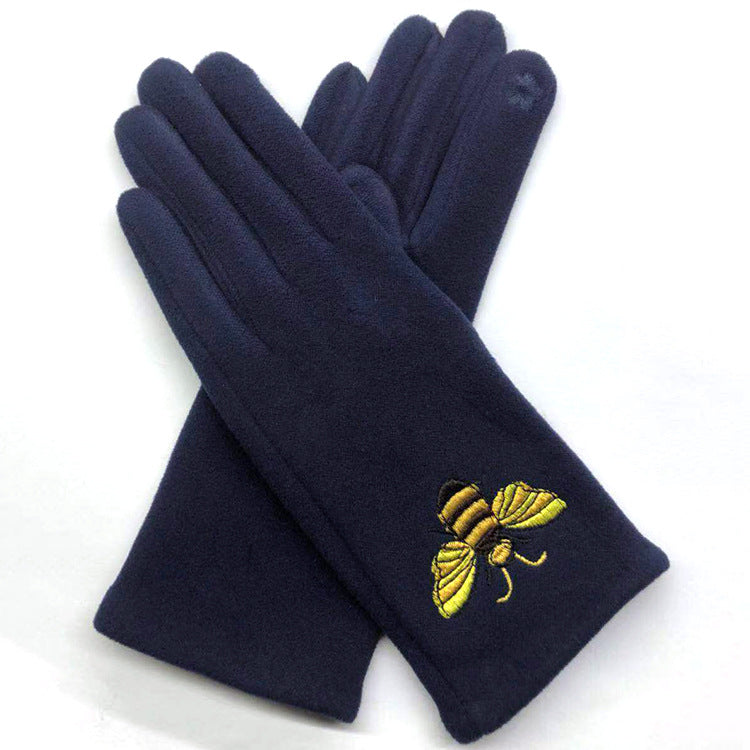 Bee Women Ladies Winter Gloves Touch Screen Fleece Warm Soft Fur Lined Thermal