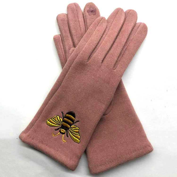 Bee Women Ladies Winter Gloves Touch Screen Fleece Warm Soft Fur Lined Thermal