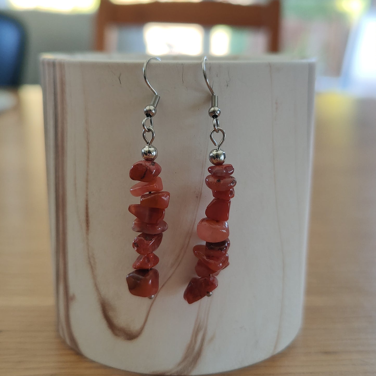 Amethyst Gravel Natural Stone Crystal Earrings