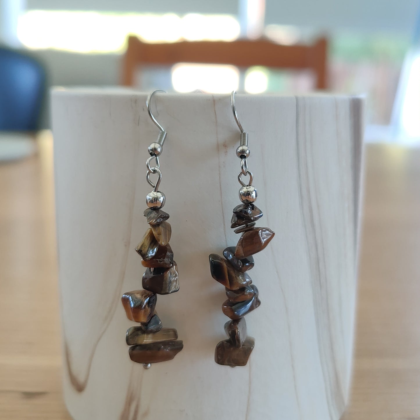 Amethyst Gravel Natural Stone Crystal Earrings