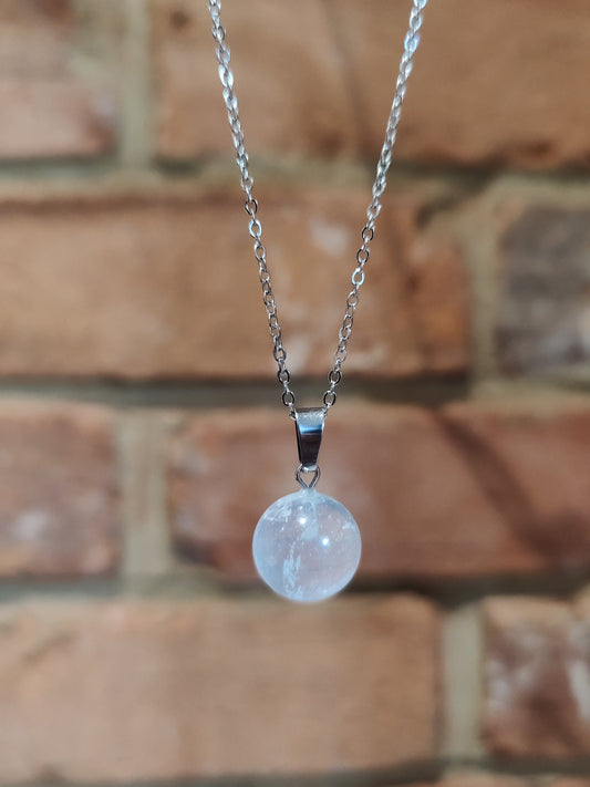 Sphere Natural crystal necklace Carnelian Aventurine Clear Quartz