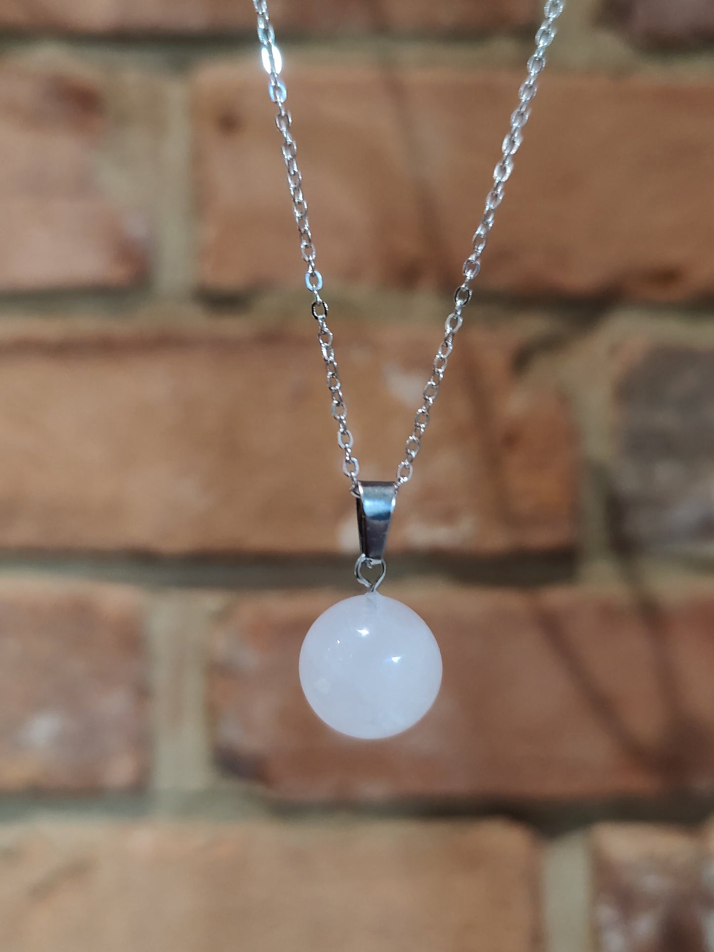 Small Sphere Natural Crystal Stone Necklace