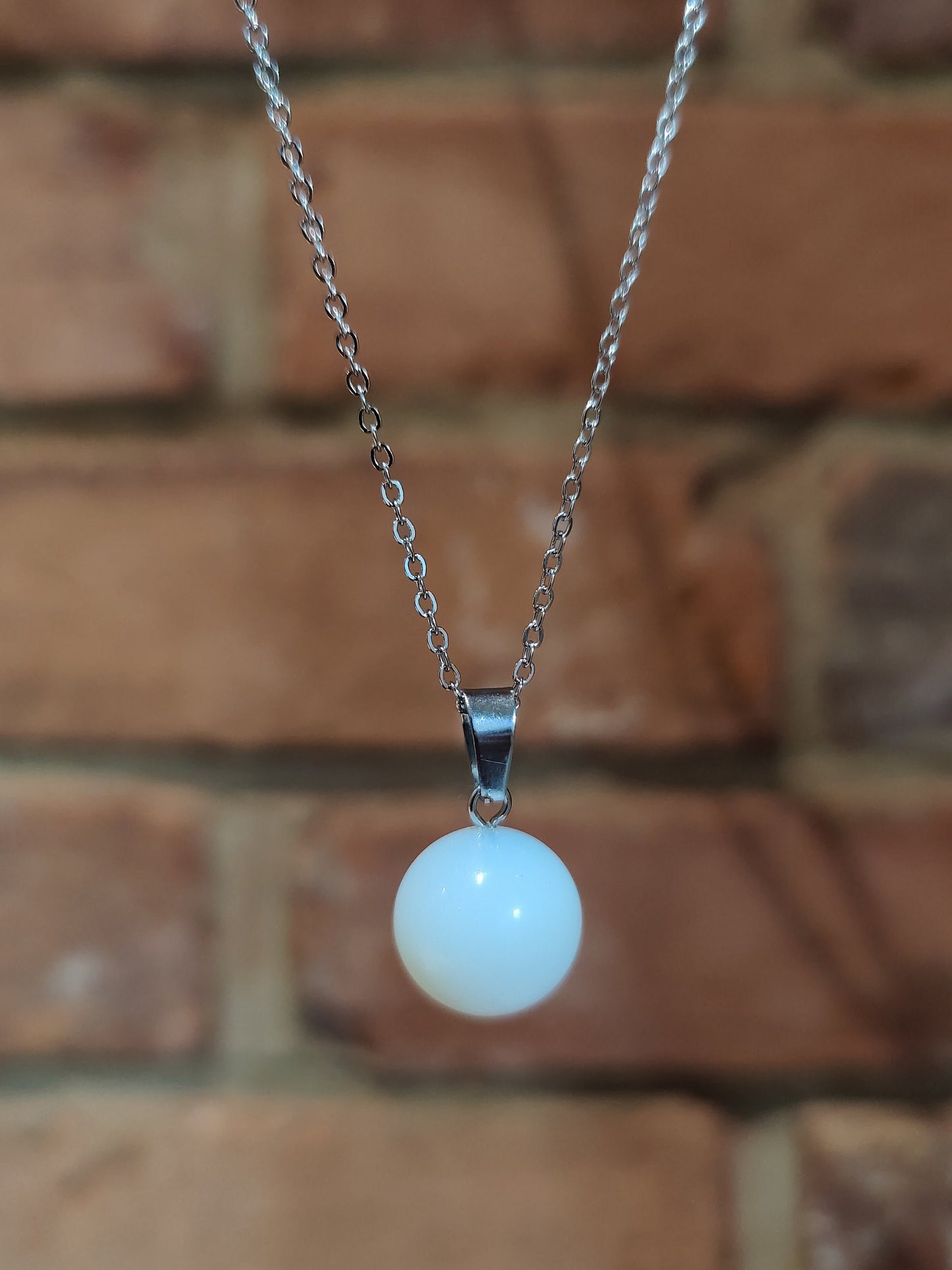 Small Sphere Natural Crystal Stone Necklace